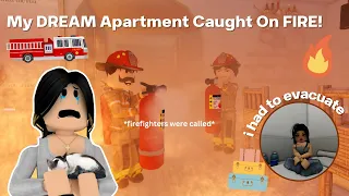 🔥 MY DREAM APARTMENT CAUGHT ON FIRE! *Had To Evacuate* |Bloxburg Family Roleplay | w/voices