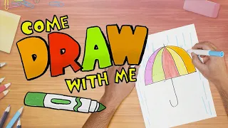 How to Draw an Umbrella | Come Draw With Me