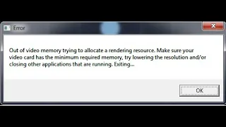 как исправить ошибку в брик ригс out of video memory