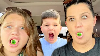 WE SCARED CALEB with GUMMY EYEBALL PRANK! --FaMILY FUN HALLOWEEN SHOPPING VLOG at WALMART!!