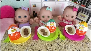 Куклы Пупсики Кормим Полезные Овощи Яйца Сюрпризы Играем  Пылесос Игрушка