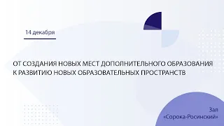 От создания новых мест дополнительного образования к развитию новых образовательных пространств