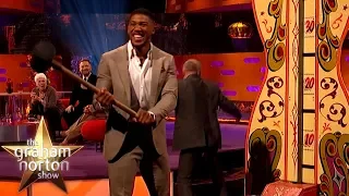 Anthony Joshua Tests His Strength With Hammer Game! | The Graham Norton Show