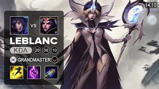 LeBlanc vs Ahri Mid - KR Grandmaster - Patch 14.10 Season 14