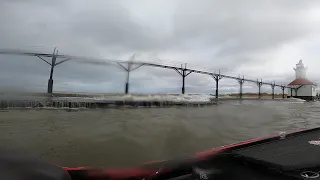 Lake Michigan Waves in a Bass Boat