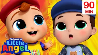 Color Mixing Magic 🎨 | Little Angel 😇 | 🔤 Subtitled Sing Along Songs 🔤 | Cartoons for Kids