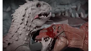 Jurassic World Indominus Rex VS T-rex and Blue Lego stop motion