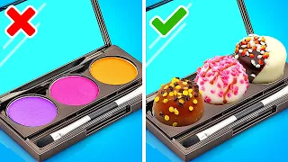 HOW TO SNEAK FOOD AND MAKEUP ANYWHERE? CRAZY FOOD HACKS