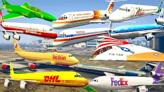 GTA V: Every McDonnell Douglas Airplanes All Airports Best Amazing Longer Crash and Fail Compilation