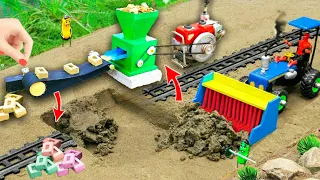 Mini Tractor transporting | bulldozer mud to brick A-Z making process science project |@NsTvKing