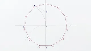 Constructing a Hendecagon(11-sided polygon) inside a circle (Step-by-Step,Approximate drawing)