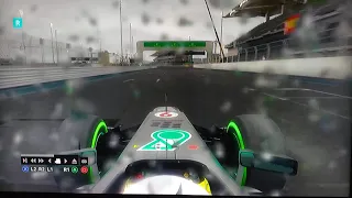 F1 2013 Abu Dhabi hotlap Yas Marina WET (1m43s451) setup Mercedes onboard pad controller PS3 game HD