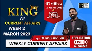 Weekly Current Affairs | CURRENT AFFAIRS 2023|MARCH WEEK-2|TALATI| Jr. CLERK |By. Rajesh Bhaskar sir