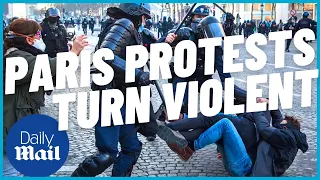 French protests: Police fires tear gas at Covid demonstrators in Paris