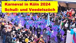 Karneval Sonntag in Köln 2024 "Schull- und Veedelszöch"