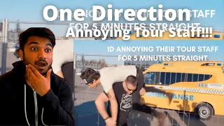 ONE DIRECTION annoying tour staff for 5 minutes straight (UK REACTION!!!)