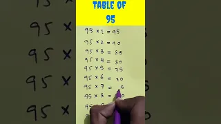 Table of 95 #math #tables #shorts #viral #tricks