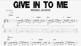 Michael Jackson (feat. Slash) - GIVE IN TO ME - 1st & 2nd Guitar Solo Tutorial (Tab + Sheet Music)