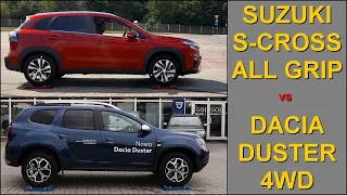 SLIP TEST - Suzuki S-Cross All Grip Select vs Dacia Duster 4WD - @4x4.tests.on.rollers