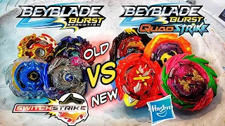 Beyblade Burst Wave 4 SwitchStrike vs QuadStrike - Old School vs New School Hasbro Beyblade Battles!