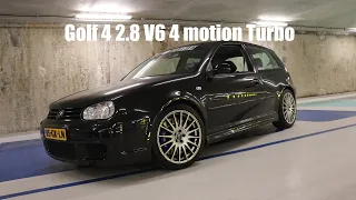 VW Golf 4 2.8 V6 4motion HGP turbo 500HP + Custom engine, loud exhaust. dutch performance