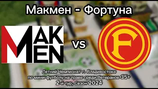 Ветераны35+ Голы матча⚽Макмен-Фортуна. Летний Чемпионат г.Вл-ка по мини-футболу на траве. Сезон 2024