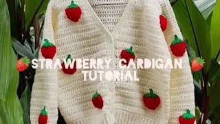 Strawberry Cardigan 🍓 for kids 🍓 Tutorial video 🍓#strawberrycardigan #crochet #cardigan