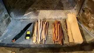 Lighting The Wood Stove On A Cold Michigan Day.