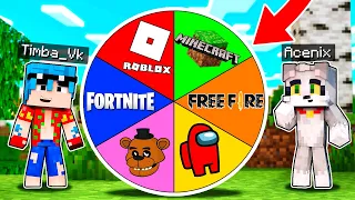 ¡La RULETA de los JUEGOS en MINECRAFT! 🎯😱 AMONG US FORTNITE GTA 5 y ROBLOX