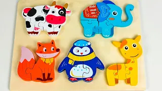 Best Learn Animals Shape Matching Puzzle and Shapes| Preschool Toddler Learning Toy Video