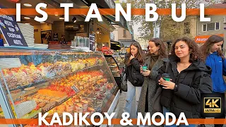 ISTANBUL TURKEY 2022 KADIKOY DISTRICT 28 NEVEMBER WALKING TOUR | 4K UHD 60FPS |KADIKOY BAZAAR & MODA