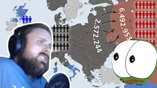 Forsen Reacts to World War II Every Day with Army Sizes