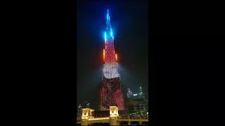 Лазерное шоу на Бурдж-Халифа 2018 (Laser show at Burj Khalifa 2018)