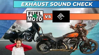 EXHAUST SOUND CHECK SP CONCEPTS LANE SPLITTER VS FUEL MOTO RTX JACKPOT RIOT