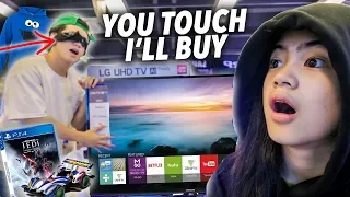 Buying EVERYTHING My Brother Touches Blindfolded!! | Ranz and Niana