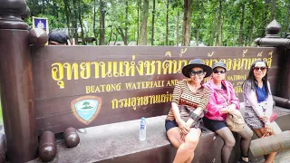 Bua Tong Waterfall aka Sticky Waterfall and Wat Mae Kaet Noi