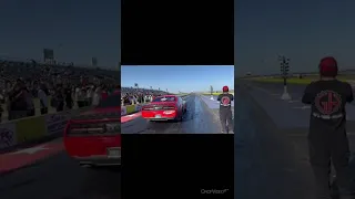 DODGE DEMON VS NISSAN GTR |LADY DRIVEN GTR ALMOST CRASHES|