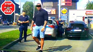 Pirat w Audi zablokował drogę i wysiadł z pojazdu. Zatrzymała go Policja. STOP PIRAT