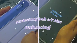 unboxing samsung tab a7 lite and accessories + asmr | aesthetic vlog