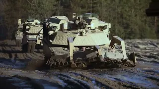 US and Polish military combined arms fire drills in Nowa Deba, Poland