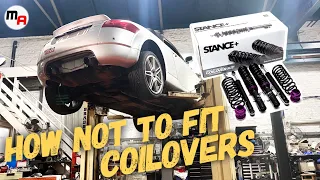 BUDGET MK1 AUDI TT QUATTRO TRACK CAR GETS COILOVERS - STANCED +