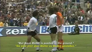 Gerd Müller (13) schwalbe, Willem van Hanegem (3) yellow #WorldCup74