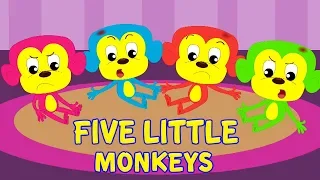 пять маленьких обезьян | 5 Little Monkeys | Kids Rhymes Russia | русский мультфильмы для детей