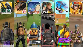 New State Mobile vs Free Fire Max vs Sausage Mane vs ScarFall vs Battle Distruction vs Farlight 84