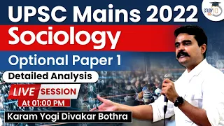 UPSC Mains 2022 - Sociology Optional Paper 1 | Detailed Analysis | Live Session | StudyIQ IAS