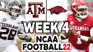 Texas A&M vs Arkansas - 2021 Week 4 Simulation (NCAA Football 22)