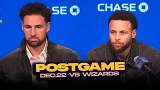 Warriors/Wizards Postgame, Steph, Klay, TJD, Kuminga, Kerr Reactions | Dec 22, 2023