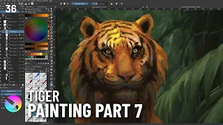 Krita Tutorial TIGER Painting Part 7  // Traditional + Digital LIVE