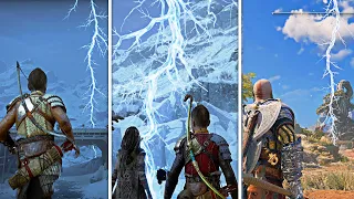 All Characters Reaction to the Frozen Lightnings - God of War Ragnarok