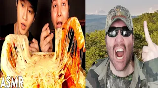 [Reupload]Cheesy Nuclear Fire Rice Cakes With Nikocado Avocado (Zach Choi ASMR) - Reaction! (BBT)